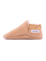 Light brown sheepskin slippers beige circle