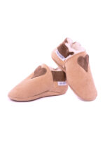 Brown light sheepskin slippers heart - Image 7