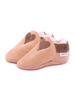 Brown light sheepskin slippers heart - Image 4