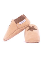 Brown lighnt sheepskin slippers  star - Image 3