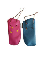 Embroidered glasses case 20 colors of leather - Image 2