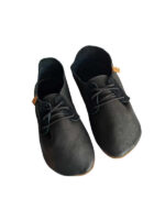 lace up slippers black leather