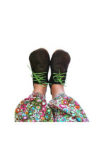 lace up slippers black leather - Image 4