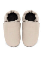Soft leather slippers - cream - Image 3