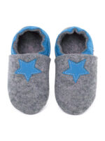 Merino slippers grey with star - jeans