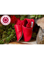 Organic leather slippers - feuerrot