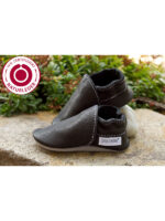 Organic leather slippers -  schwarz