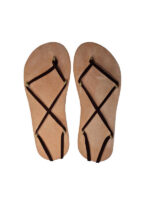 Rubber sole 2 mm Minimalist sandals Huarache beige laces - Image 6