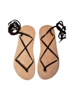 Rubber sole 2 mm Minimalist sandals Huarache beige laces - Image 8