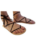 Rubber sole 2 mm Minimalist sandals Huarache beige laces - Image 4
