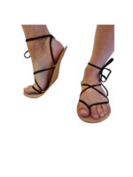 Rubber sole 2 mm Minimalist sandals Huarache beige laces - Image 2