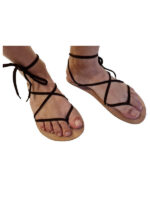 Rubber sole 4mm Minimalist sandals huarache beige laces - Image 6