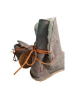 Sheepskin boots slippers light gray - Image 6