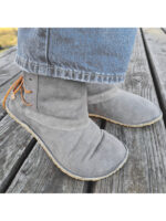 Sheepskin boots slippers light gray - Image 2
