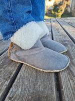 Sheepskin boots slippers light gray