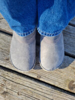 Sheepskin boots slippers light gray - Image 10
