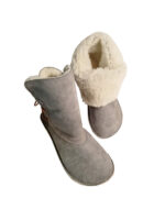 Sheepskin boots slippers light gray - Image 4