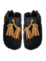size 22 vegan slippers black with pompoms - Image 7