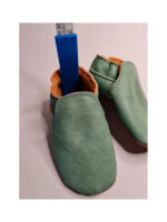 size 22 vegan slippers pastel green with pompoms - Image 5