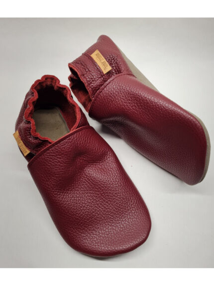 Soft leather slippers - bordo