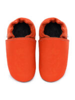 Soft leather slippers - coral - Image 4
