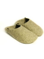 Soft natural boiled wool slippers, gray - Image 3
