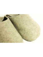 Soft natural boiled wool slippers, gray