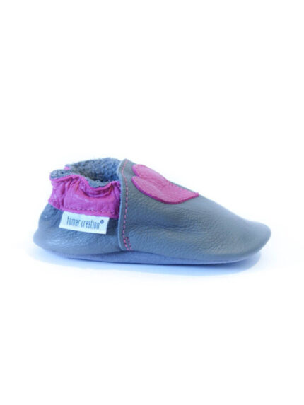 Soft slippers - heart - fog