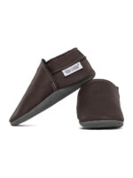 Soft leather slippers - taupe - Image 3