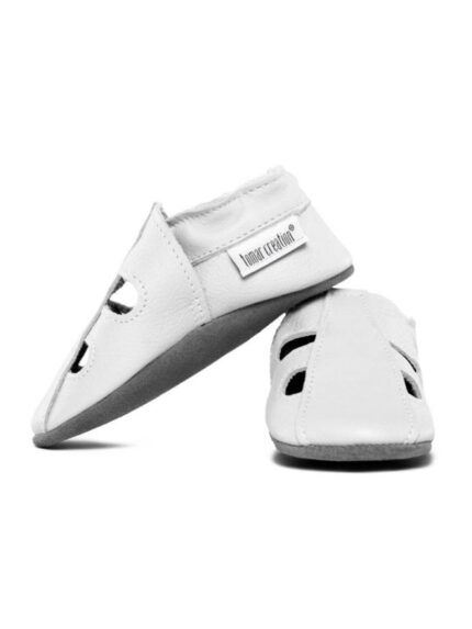 Summer leather slippers - bianco