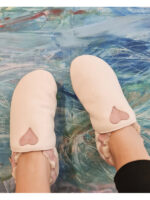 white Sheepshin slippers colorful pattern Suede sole - Image 5