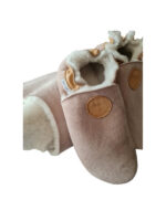 white Sheepshin slippers colorful pattern Suede sole - Image 2