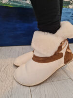 white Sheepskin boots slippers - Image 18